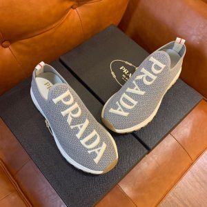 Shoes PRADA stretch fly woven fabric gray 10