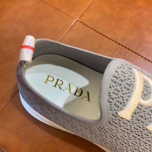 Shoes PRADA stretch fly woven fabric gray 11
