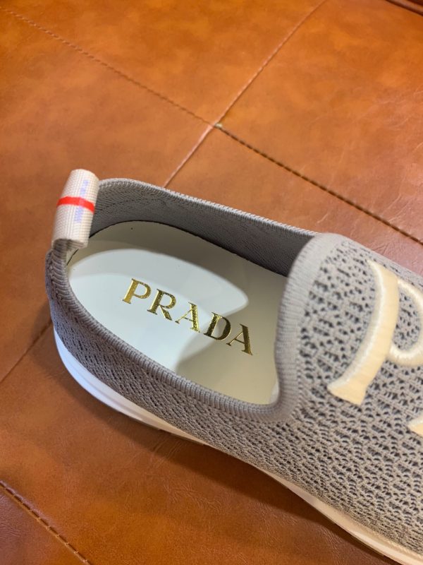 Shoes PRADA stretch fly woven fabric gray 4