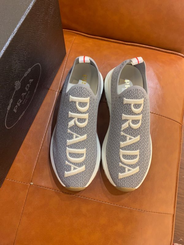 Shoes PRADA stretch fly woven fabric gray 1