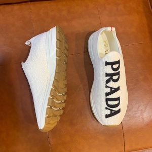 Shoes PRADA stretch fly woven fabric white 11