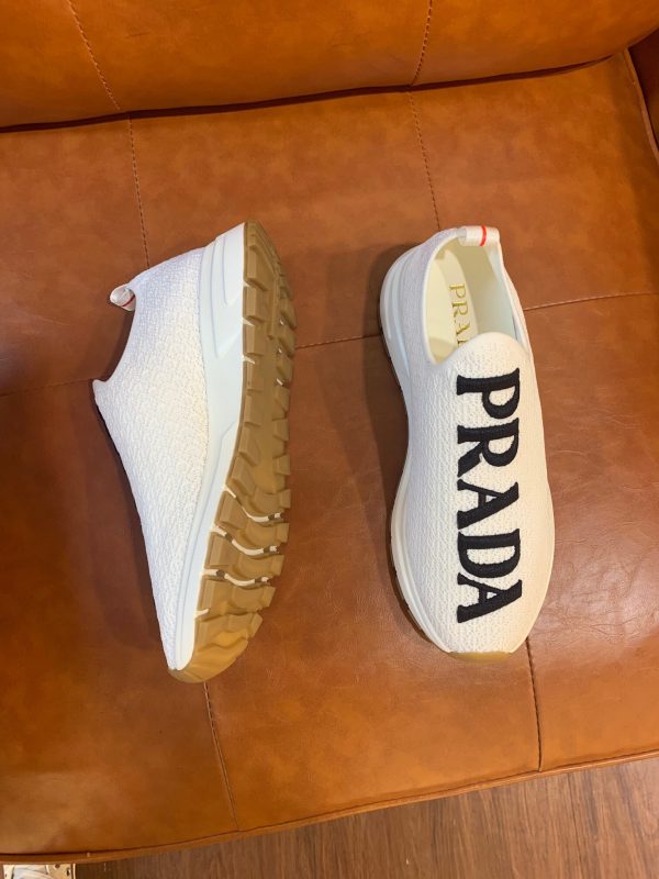 Shoes PRADA stretch fly woven fabric white 3