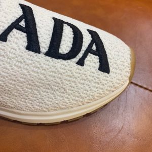 Shoes PRADA stretch fly woven fabric white 14