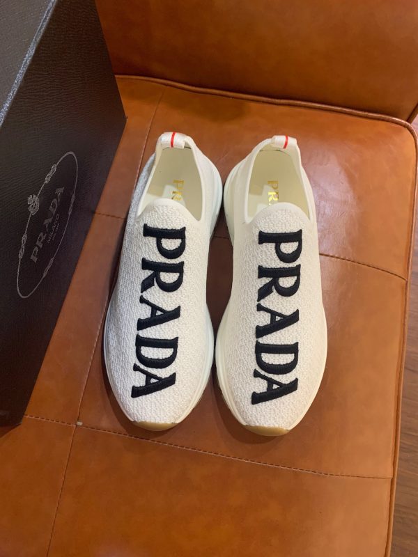 Shoes PRADA stretch fly woven fabric white 7