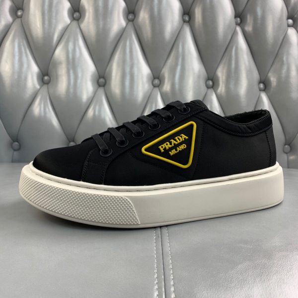Shoes PRADA thick-soled lace-up casual black x yellow 5