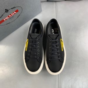 Shoes PRADA thick-soled lace-up casual black x yellow 19