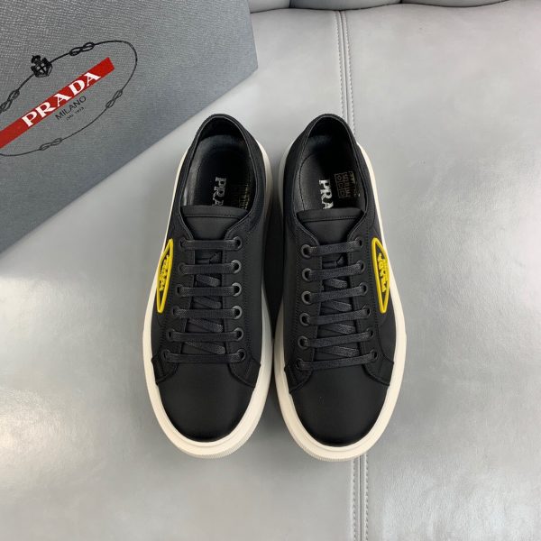 Shoes PRADA thick-soled lace-up casual black x yellow 10
